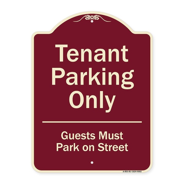Signmission Designer Series-Tenant Parking Guests Park On Street Heavy-Gauge Aluminum, 24" x 18", BU-1824-9882 A-DES-BU-1824-9882 - main